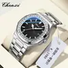 Reloj para Hombre Chenxi Simple Moda Negocios Cuarzo Correa de Acero Luminoso Resistente al Agua Calendario con Diamantes Fabricante Venta al por Mayor