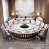 Mesa de comedor eléctrica de estilo chino para hotel, mesa redonda grande, mesa giratoria con plato de roca para 15 o 20 personas, mesa de olla caliente tipo club para restaurante.
