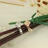 Hebilla de plata esterlina S925, accesorios de bricolaje, hebilla de jade, hebilla de esmeralda, hebilla de colgante de cristal con microincrustaciones de diamantes, hebilla recta