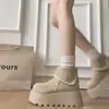 Botas estilo Martin, que aumentam a altura, para mulheres, nova coleção de inverno 2026, com forro de fleece, quentes e com sola grossa, cano curto
