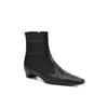 Botines vintage de piel de oveja estilo francés, versátiles para otoño e invierno, adecuados para ir al trabajo, con tacones gruesos, punta cuadrada, cremallera trasera, negros, botas Martin de comercio exterior transfronterizo