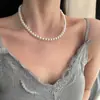 Collar de Perlas Redondas de Alto Brillo para Mujer Más Vendido Choker de Lujo Ligero con Acabado de Alta Gama Choker Multiusos Accesorio para el Día de la Madre