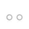 Pendientes huecos circulares de plata esterlina s925, moda transfronteriza europea y americana, pendientes de diamantes llenos, joyería para las orejas con viento frío, venta caliente