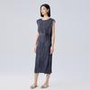 Fábrica de Ropa Plisada 2025 Nueva Moda de Verano Vestido Estampado Elegante Elegante de Alta Gama con Cordones Falda Larga para Mujer