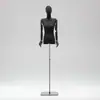 Loja de roupas versão coreana preto ombro plano manequim feminino meio comprimento janela ângulo reto ombro falso boneca corpo inteiro manequim exposição suporte