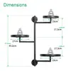 Estante Multifuncional para Plantas en Ventana Estante Giratorio de Almacenamiento para Interiores Estante de Exhibición Multicapa Montado en Pared de Hierro Forjado Soporte Decorativo para Flores en Balcón