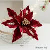 Novo produto transfronteiriço: 26cm de veludo de alta qualidade, pintado à mão, flor de Natal realista, decoração de árvore de Natal, enfeite pendente