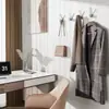 KAPANOU Ganchos Dobles para Abrigos Montados en Pared set de 8, Perchero de Metal Resistente para Baño, Dormitorio, Entrada, Ganchos de Aluminio Versátiles y Decorativos para Colgar Toallas, Sombreros, Bolsos (Gris)