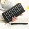 Transfronteiriço Novo 2024 Carteira Feminina Longa Bordada Linha Bolsa para Celular Carteira Multi-cartão Bolsa para Cartões Grande Capacidade Tendência Bolsa de Mão