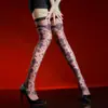 Medias Largas Suwen 'Baroque' Jacquard Aurora Hasta la Rodilla para Mujer Flor en Flor Tono Sexy Brillantes Aceitosas