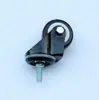 Rueda giratoria universal 2.5 pulgadas rueda de diamante negro rueda de oro negro rueda de diamante negro rueda de electroforesis negra rueda ligera rueda con vástago roscado
