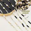 Colar de Joias DIY Corrente de Cobre Semi-Acabada Banhado a Ouro 18K Forte Retenção de Cor Pequena Cabaça Pérola Cristal Fio Torcido Corrente Artesanal