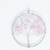 Colgante Árbol de la Vida de Ágata de Cristal Natural con Grava de Colores Collar Árbol de los Deseos Colgante con Alambre Envuelto de Grava Árbol del Dinero