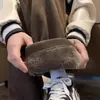 Calça de Veludo Super Grossa de Caxemira Masculina com Forro de Lã Espessada Preta Quente de Inverno Adolescente Peça Única de Caxemira Calça de Pernas Largas