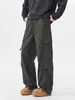 Ropa de Hombre Feng She / Primavera y Otoño Nuevo Retro Americano Pantalones de Trabajo de Hoja Curva para Hombre Modernos Holgados Pierna Recta Pierna Ancha Pantalones Casuales