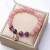 Pulseira de Joias de Cristal Yido Feminina Estilo Duplo Moda Simples Pequeno Fresco Cristal de Morango Ametista Colar Coração de Pêssego Mão