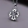 Pingente de cruz coroa clássica personalidade punk prata 925 esterlina retrô masculino moderno individual joia de prata atacado