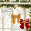 Nuevo colgante de lazo navideño de lentejuelas de Amazon Decoración DIY para árbol de Navidad Lazo de plástico electrochapado