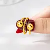 Anillo Abierto Geométrico de Bola de Diseño Transfronterizo para Mujer, Anillo para Dedo Índice de Oro de Arena Vietnamita, Joyería Simple y Duradera