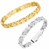 Pulsera de Pareja de Moda y Versátil con Diseño de Trébol de Cuatro Hojas, Joyería de Pulsera de Nicho con un Toque de Alta Gama, Accesorios de Mano Transfronterizos Europeos y Americanos
