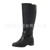 Juyuan 2026 Modelo Nuevo Talla Grande Botas para Mujer para Comercio Exterior WISH Amazon Botas de Cuero de Media Pantorrilla con Cremallera Lateral para Mujer Europeas y Americanas