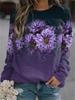 Sudadera de cuello redondo de manga larga con estampado floral, holgada y estampada, ideal para Europa y América, otoño e invierno 2022.