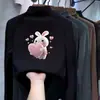 Linda camiseta de manga larga estampada para niños, nuevo estilo otoño/invierno, diseño coreano, hecha con suave tejido polar, capa base cálida para niñas