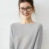 Suéter de Punto de Manga Larga con Cuello Redondo, Ajustado, Estilo Básico Simple, Ropa Interior Adelgazante, Top Versátil, Terciopelo de Cien Colores