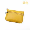 Mini Porta-Moedas Feminino em Couro Genuíno, Porta-Chaves em Couro Bovino de Primeira Camada, Porta-Cartão de Ônibus, Porta-Moedas com Zíper, Porta-Cartões Feminino