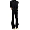 Calça Masculina de Outono Cor Sólida Alta Qualidade Caimento Retro Americano Versátil Emagrece Alonga as Pernas Calça Micro Flare Tendência