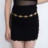 Cadena de Cintura Elegante de Metal con Girasol para Mujer de Comercio Exterior, Accesorio de Cintura Ajustable para Vestido, Cinturón de Cadena Multicapa de Gama Alta