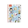 Novo livro de colorir do Snoopy, caderno de couro tamanho A5 com estampa de coração e música, diário estudantil de alta qualidade.