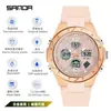 Popular Reloj Electrónico para Hombre Sanda Impermeable para Exteriores Tendencia de Moda Tecnología Negra Multifuncional Despertador para Hombre Reloj Cronógrafo