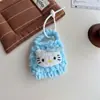 Bolsa para Auriculares Bluetooth Nueva Japonesa y Coreana Dibujo Animado de Pez Pingüino Gato de Peluche Billetera de Punto Monedero Bolsa de Cosméticos