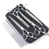 Set de Tijeras de Mango de Color de 7.0 pulgadas con Mango Dividido, Set de 4 Tijeras para Aseo de Mascotas, Set de Tijeras Rectas