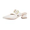 Sandálias Estilo Comércio Exterior 2026 Novas, Mules Versáteis de Salto Alto com Bico Fechado, Sapatos de Uma Tira da Moda Confortáveis para o Dia a Dia de Mulheres