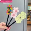 Grampo de Cabelo Infantil, Ornamento de Cabelo Bola Preguiçosa, Cabeça de Botão de Flor de Verão de Menina, Acessório de Cabelo de Flor Bonito de Menina na Parte de Trás da Cabeça