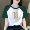 Camiseta de Manga Corta con Bloques de Color para Mujer de Comercio Exterior Transfronterizo, Nueva Moda Coreana de Verano, Top Reductor y Adelgazante