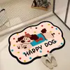Alfombra de Baño de Barro de Diatomeas de Dibujos Animados, Alfombrilla Linda para Pies de Baño Doméstico Absorbente de Agua de Secado Rápido, Alfombra de Piso Antideslizante para Puerta de Entrada