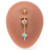 Gaibei fruta transfronteriza sirena ombliguera diamante completo cabeza colgante en forma de corazón joyería para piercing