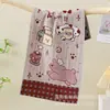 Toalla de Gasa de Algodón Puro, Cuatro Capas, Gasa de Algodón para Uso Doméstico Adulto, Absorbente de Agua, Secado Rápido, Jacquard de Dibujos Animados, Bonita Toalla de Baño, Modelo Nuevo para Mujer