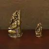 Latão Estilo Vintage Deus Tailandês da Riqueza e Figura de Ganesha Decoração de Mesa Artesanato Colecionável Ornamento de Mão