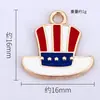 Sombrero Americano del Día de la Independencia Transfronterizo Colgante Individual Accesorios para Joyería DIY Material Aleación con Goteo de Aceite Collar Pulsera Venta al por Mayor