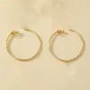 Pinzas para Orejas Exageradas de Círculo Europeas y Americanas Sin Perforación para Mujeres, Pinzas de Triángulo de Moda y Simples, Aros Lisos, Pendientes Versátiles de Alta Gama