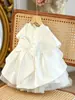 Vestido de princesa para niña, nuevo estilo 2026, atuendo de actuación estilo coreano para el primer cumpleaños, elegante vestido de florista para boda, falda abullonada con estilo