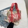 Bolsa de Mano de Lona Mini con Letra de Dama Tailandesa 2024 Nuevo Casual Versátil para Hombro Cruzado