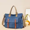 Bolso tote cruzado de tela nuevo para mujer, gran capacidad, equipaje, mochila escolar, mochila casual de viaje, estilo europeo, bolso de hombro retro