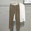 Pantalones Casuales de Pana de Color Sólido para Hombre, Pantalones Cálidos de Invierno Forrados de Polar, Pantalones Largos Cónicos Versátiles y Elegantes Estilo Coreano