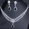 Juego de Joyería Transfronterizo, Collar con Colgante de Gota de Agua, Aretes, Joyería de Moda de Lujo Ligero, Accesorios de Pedrería de Alta Gama, Nuevos Productos para Mujeres