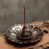 Porta varillas de incienso con forma de loto, base de incienso de piña, quemador de incienso con forma de calabaza, quemador de incienso sin polvo, porta incienso de cobre estilo antiguo para sándalo de montaña viejo